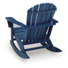 Sunny Outdoor Rocking Adirondack Chair with Built-In Cup | Blue HDPE