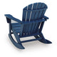 Sunny Outdoor Rocking Adirondack Chair with Built-In Cup | Blue HDPE