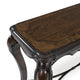May Sofa Console Table with Ornate Carved Design | Cabriole Legs | Brown Wood 51"