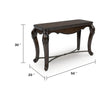 May Sofa Console Table with Ornate Carved Design | Cabriole Legs | Brown Wood 51"