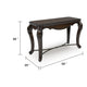 May Sofa Console Table with Ornate Carved Design | Cabriole Legs | Brown Wood 51"