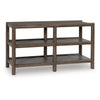 Kio Sofa Console Table with Open Frame | Dual Shelves | Brown-Gray Wood 53"