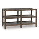 Kio Sofa Console Table with Open Frame | Dual Shelves | Brown-Gray Wood 53"