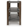 Kio Sofa Console Table with Open Frame | Dual Shelves | Brown-Gray Wood 53"