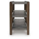 Kio Sofa Console Table with Open Frame | Dual Shelves | Brown-Gray Wood 53"