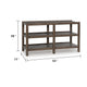 Kio Sofa Console Table with Open Frame | Dual Shelves | Brown-Gray Wood 53"