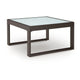 Leca Outdoor Coffee Table | Stone-Look Glass Top | Brown Aluminum 30"