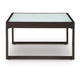 Leca Outdoor Coffee Table | Stone-Look Glass Top | Brown Aluminum 30"