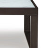 Leca Outdoor Coffee Table | Stone-Look Glass Top | Brown Aluminum 30"