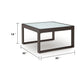 Leca Outdoor Coffee Table | Stone-Look Glass Top | Brown Aluminum 30"