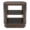 Jeno Fluted Side End Table with Open Shelf Storage | Dark Brown Wood 25"