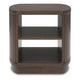 Jeno Fluted Side End Table with Open Shelf Storage | Dark Brown Wood 25"