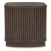 Jeno Fluted Side End Table with Open Shelf Storage | Dark Brown Wood 25"