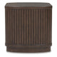 Jeno Fluted Side End Table with Open Shelf Storage | Dark Brown Wood 25"