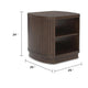 Jeno Fluted Side End Table with Open Shelf Storage | Dark Brown Wood 25"