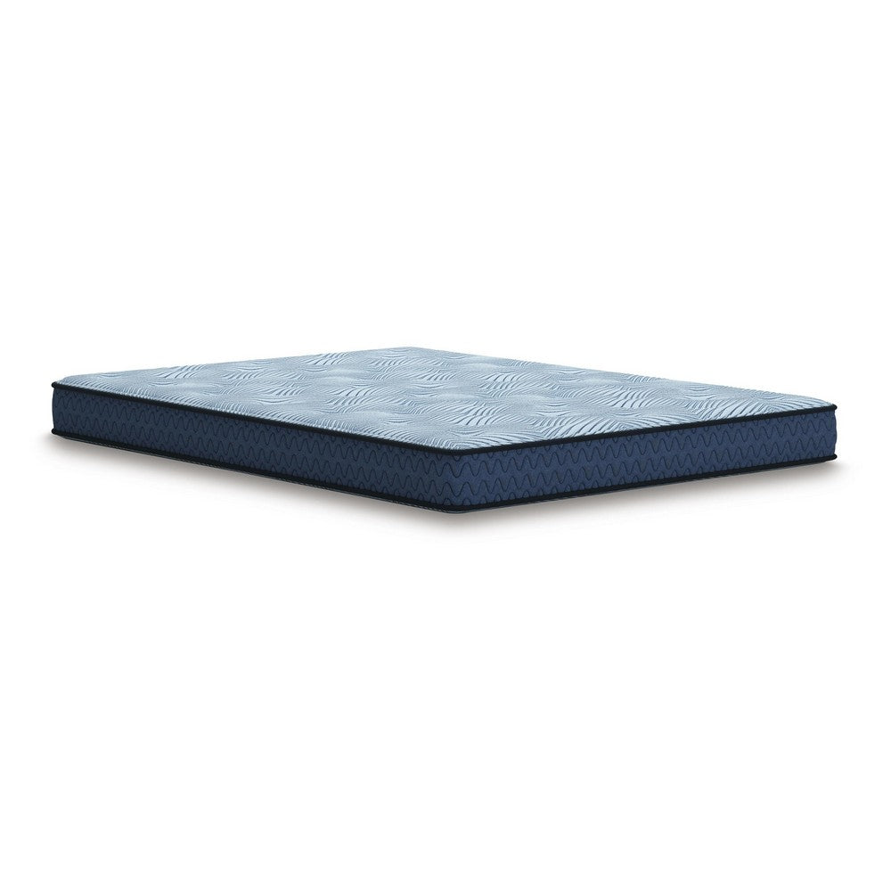 Peko Bonnell Queen Mattress | Cooling Coil Foam Support | Blue Fabric 8"