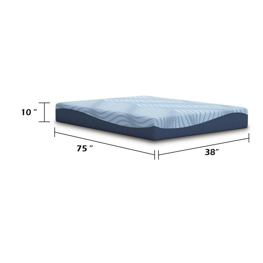 Ammy Memory Foam Full Mattress | Firm Foam Support | Light Blue Fabric 10"