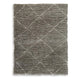 Wreno 8x10 Large Shag Area Rug with Cream Geometric Pattern | Gray PET