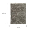 Wreno 8x10 Large Shag Area Rug with Cream Geometric Pattern | Gray PET