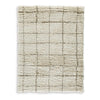 Wreno 8x10 Large Shag Area Rug with Cream Gridwork Pattern | Brown PET