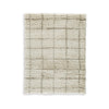 Wreno 8x10 Large Shag Area Rug with Cream Gridwork Pattern | Brown PET