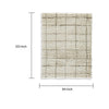 Wreno 8x10 Large Shag Area Rug with Cream Gridwork Pattern | Brown PET