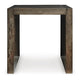 Dreg Side End Table with Chevron Design Panel | Rustic Brown Wood 24"