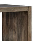Dreg Side End Table with Chevron Design Panel | Rustic Brown Wood 24"