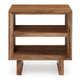 Donni Square Side End Table | Dual Open Shelves | Natural Brown Wood 24"