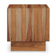 Donni Square Side End Table | Dual Open Shelves | Natural Brown Wood 24"