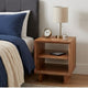 Donni Square Side End Table | Dual Open Shelves | Natural Brown Wood 24"