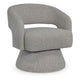 Nash Accent Chair with Swivel Base | Open Barrel Back | Pebble Boucle