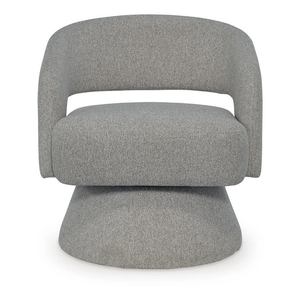 Nash Accent Chair with Swivel Base | Open Barrel Back | Pebble Boucle