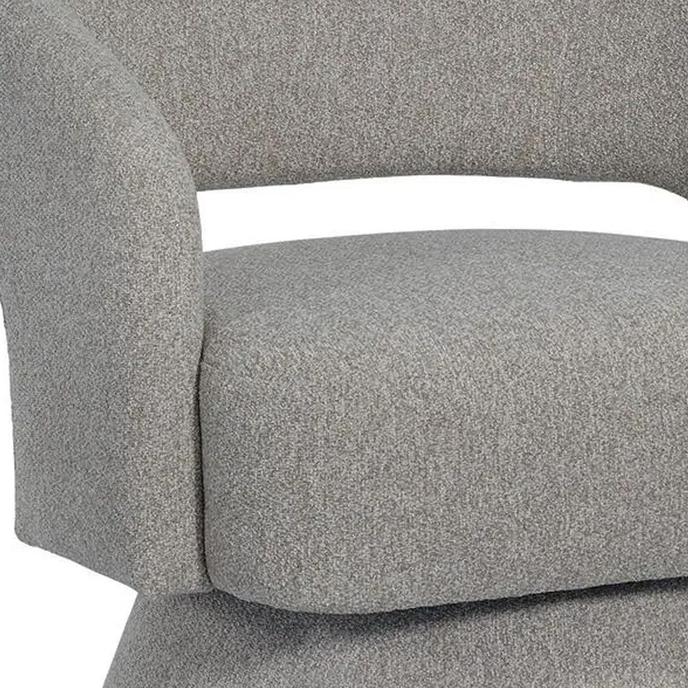 Nash Accent Chair with Swivel Base | Open Barrel Back | Pebble Boucle