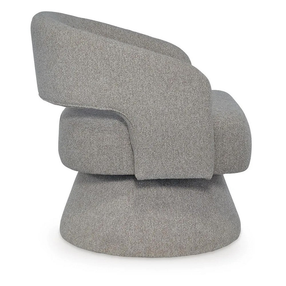 Nash Accent Chair with Swivel Base | Open Barrel Back | Pebble Boucle