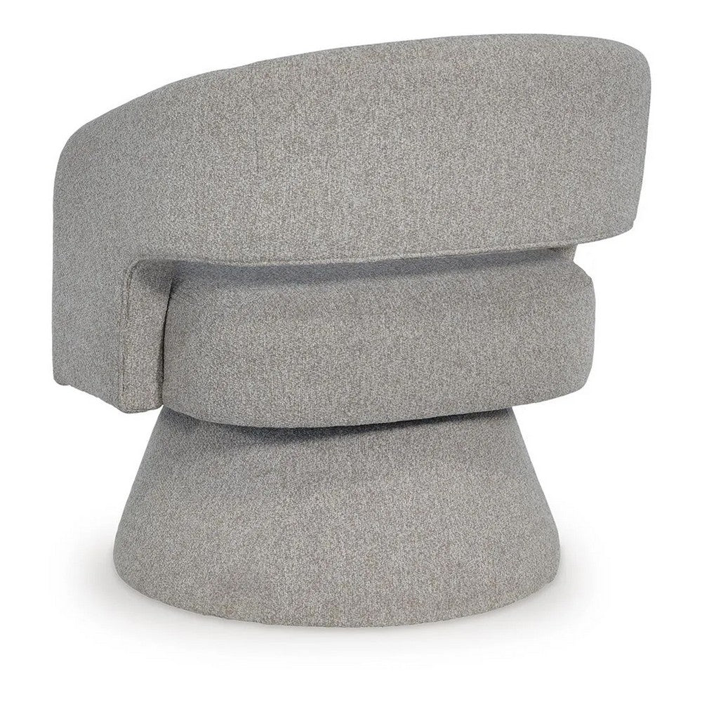 Nash Accent Chair with Swivel Base | Open Barrel Back | Pebble Boucle