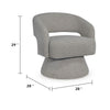 Nash Accent Chair with Swivel Base | Open Barrel Back | Pebble Boucle