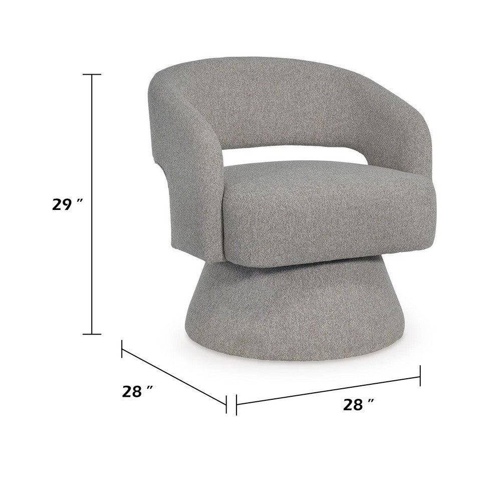 Nash Accent Chair with Swivel Base | Open Barrel Back | Pebble Boucle