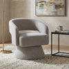 Nash Accent Chair with Swivel Base | Open Barrel Back | Pebble Boucle