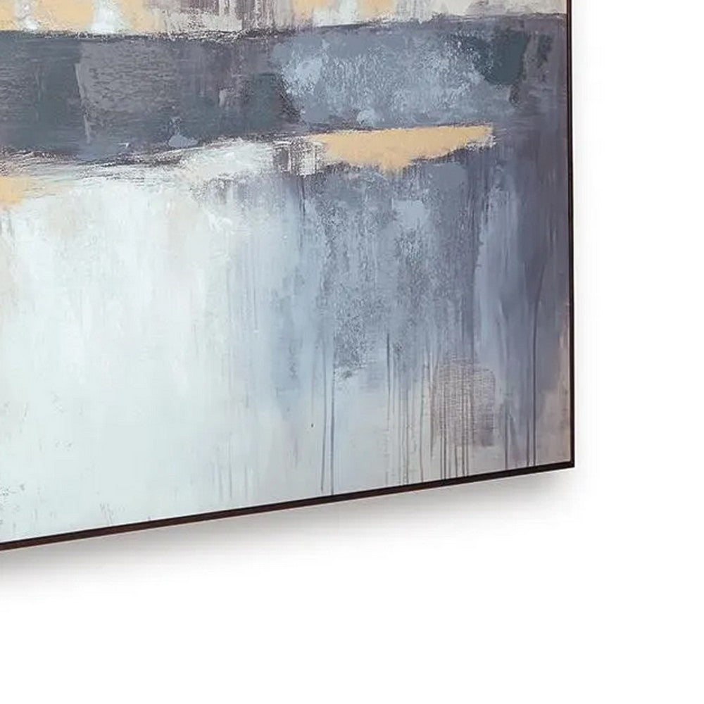 Gatty Wall Art with Abstract Horizon Design | Blue-Gray Canvas 48x72