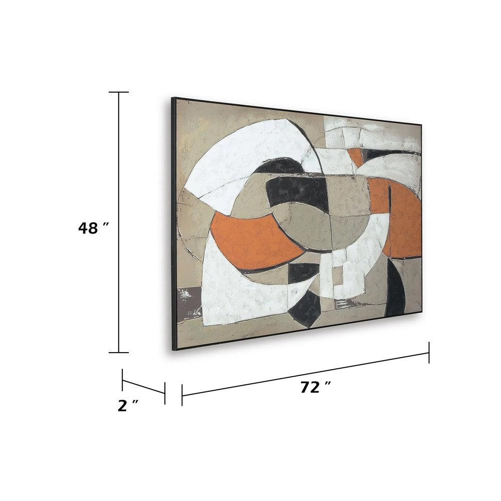 Archy Framed Canvas Wall Art | Geometric Abstract Design | Multicolor 48x72