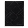 Maro Large Area Rug | Geometric Design | Low Pile | Black & White Wool 8x10