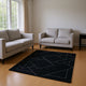 Maro Large Area Rug | Geometric Design | Low Pile | Black & White Wool 8x10
