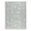 Dyni Large Area Rug | Geometric | Coastal Blue & Ivory Wool Polyester 8x10