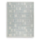 Dyni Large Area Rug | Geometric | Coastal Blue & Ivory Wool Polyester 8x10