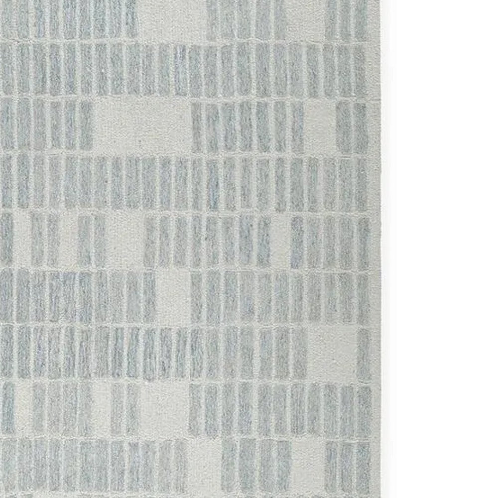 Dyni Large Area Rug | Geometric | Coastal Blue & Ivory Wool Polyester 8x10