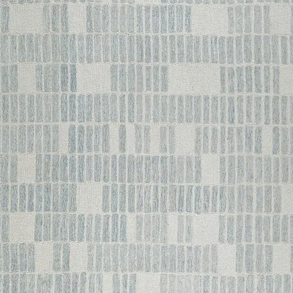 Dyni Large Area Rug | Geometric | Coastal Blue & Ivory Wool Polyester 8x10