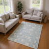 Dyni Large Area Rug | Geometric | Coastal Blue & Ivory Wool Polyester 8x10