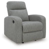 Lete Manual Rocker Recliner Chair | Foam Fill Gray Polyester | Corner Blocked