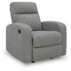 Lete Manual Rocker Recliner Chair | Foam Fill Gray Polyester | Corner Blocked
